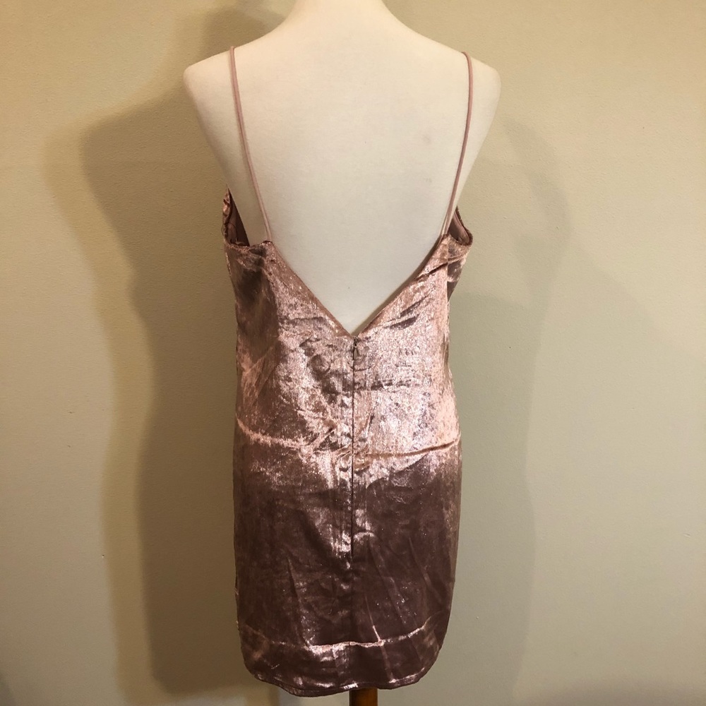 NWT Topshop Glam Pink Velvet Spaghetti Strap Dress - Picture 7 of 12